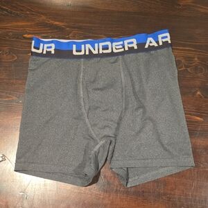 Under Armour HeatGear Grey & Blue Boxer Briefs - Youth Medium